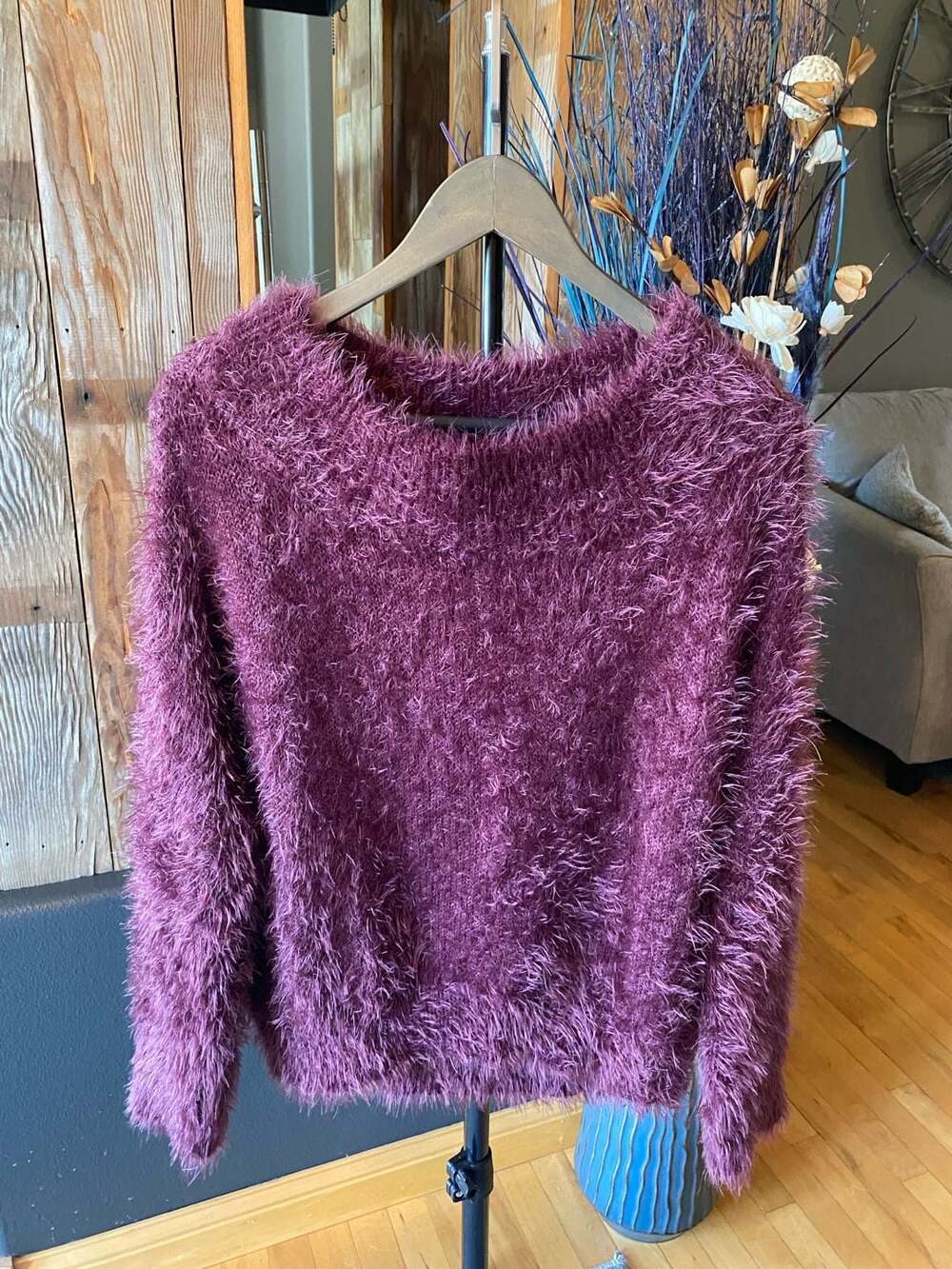 Express Fuzzy Mohair Knitted Sweater Purple Size XS